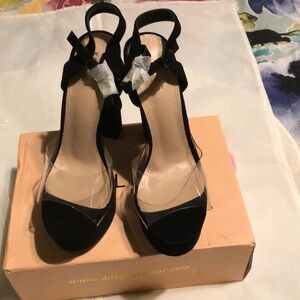 Kayleen by Los Angeles Darrell-1 Blocked Heels with Clear Front